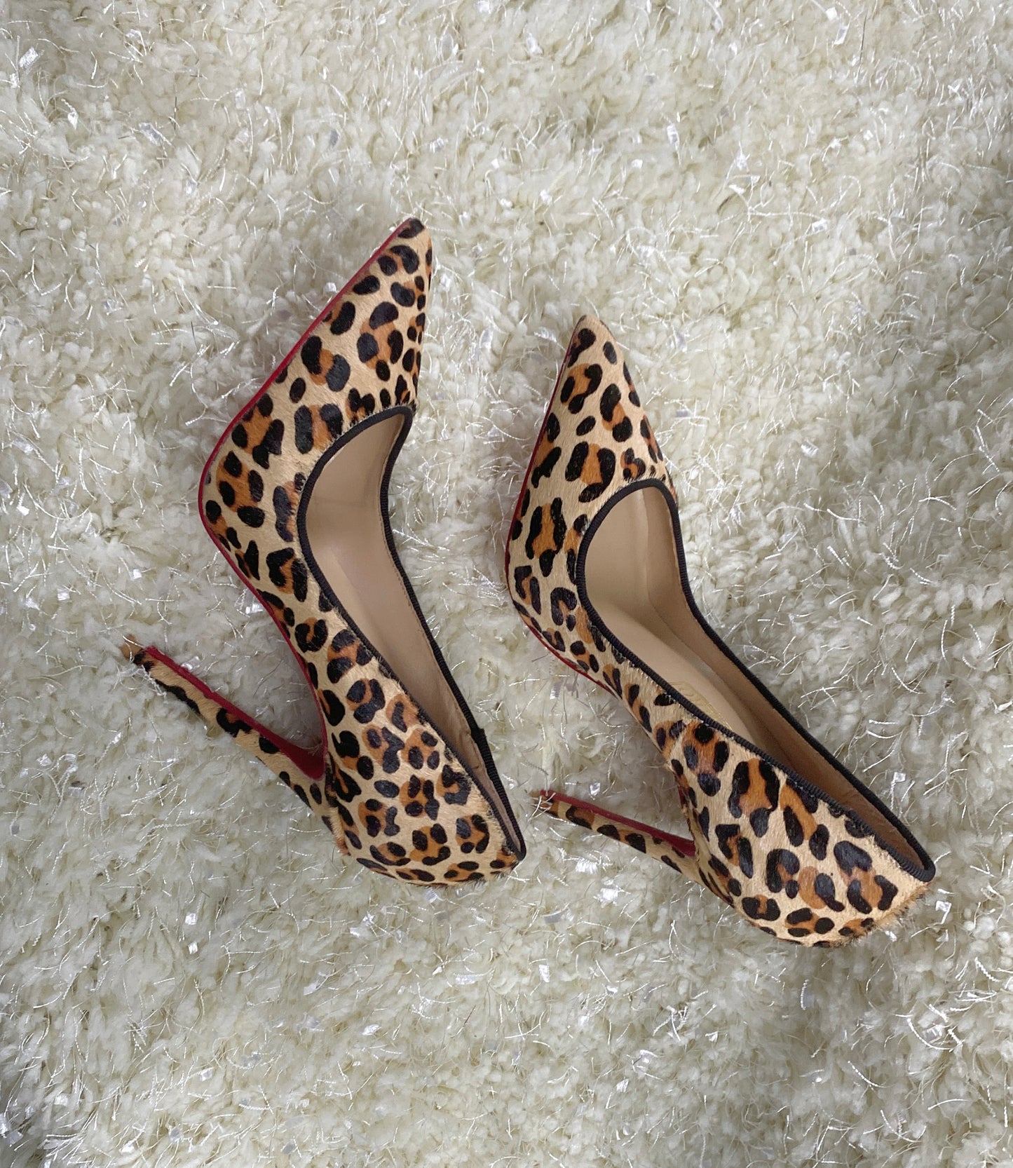 Leopard suede heels